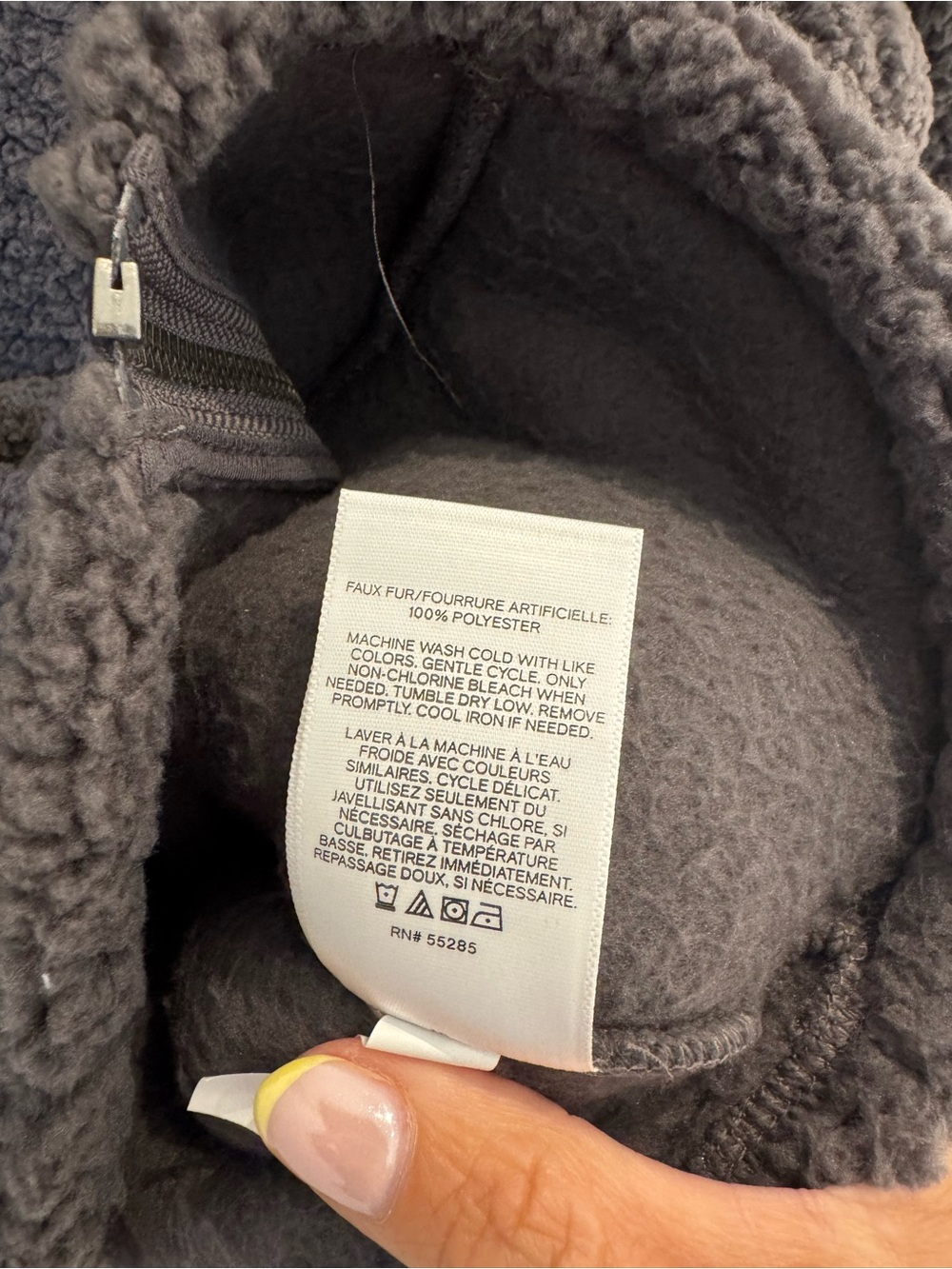 Express *NWT* Grey Sherpa Zip-Up Jacket Size M - Picture 5 of 5